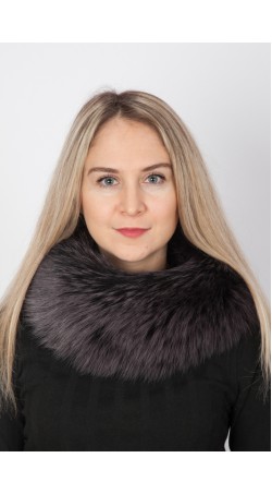 Navy blue fox fur neck warmer